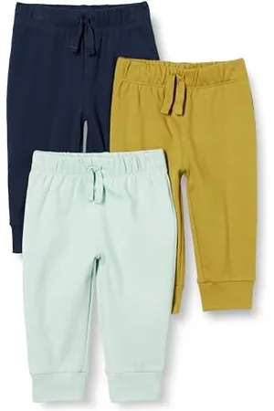Amazon Pantaloni Senza Chiusura in Cotone Unisex Bimbi, Pacco da 3, , 6-9 mesi