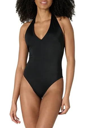 Amazon Costume da Bagno Intero con Scollo all’Americana Donna, , 48