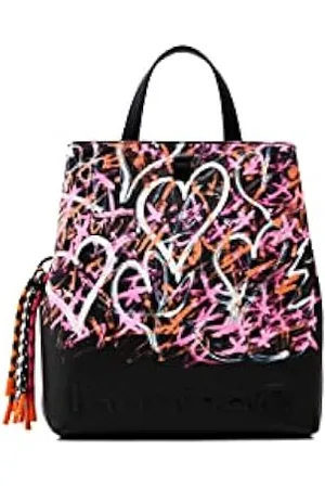 Desigual Bag radical love loverty borsa donna, Borse a mano, Nero - ConTé