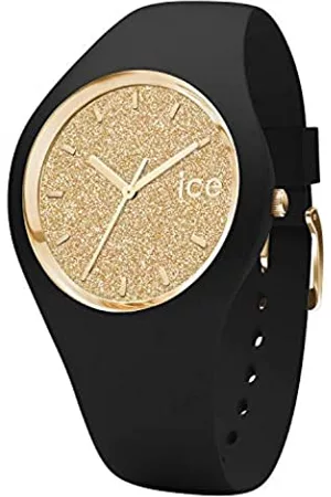 Ice-Watch Donna Orologi - ICE Glitter Black Gold Orologio Nero da Donna con Cinturino in Silicone, 001348