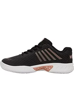 K-Swiss Donna Scarpe sportive - Hypercourt Express 2, Scarpe Sportive Donna, Nero, Bianco, Oro Rosa, 39 EU