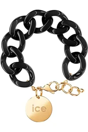 Ice-Watch Donna Bracciali - ICE - Jewellery - Chain bracelet - Black - Bracciale in maglia nera XL da donna con medaglia d'oro