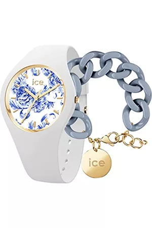 Ice-Watch Orologio Elegante 019226 + Chain bracelet - Artic blue - Bracciale in maglia blu XL da donna con medaglia d'oro