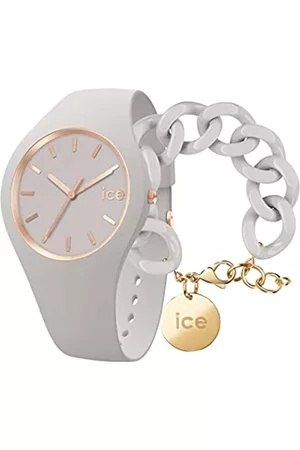 Ice-Watch Glam Brushed Wind - Orologio Grigio da Donna con Cinturino in Silicone - 019527 + Chain bracelet - Wind - Bracciale in maglia grigia XL da donna con medaglia d'oro