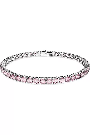 Swarovski Braccialetto Matrix Tennis, Taglio tondo, , Placcato rodio