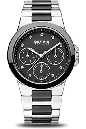 Bering Donna Orologi - Orologio da polso analogico al quarzo, in ceramica, con cinturino in acciaio inox/ceramica e vetro zaffiro