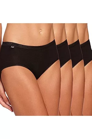 Sloggi Donna Lingerie - Basic+ Midi 4P, Slip, Donna, Nero , 44