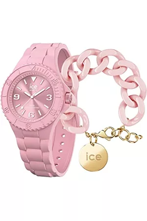 Ice-Watch Donna Bracciali - Generation Ballerina Orologio Rosa da Donna con Cinturino in Silicone, 019148 + Chain bracelet - Pink lady - Bracciale in maglia rosa XL da donna con medaglia d'oro