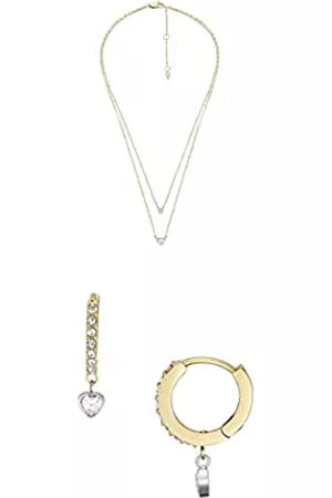 Fossil Donna Orecchini a cerchio - Collana da Donna Sadie Tokens Of Affection in Acciaio Inox Bicolore JF04357998 + Orecchini a Cerchio Sadie Tokens Of Affection in Acciaio Inox Bicolore