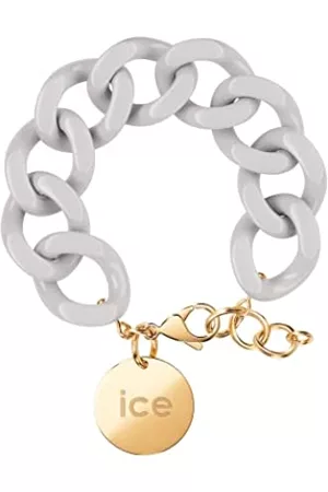 Ice-Watch Donna Bracciali - ICE - Jewellery - Chain bracelet - Wind - Bracciale in maglia grigia XL da donna con medaglia d'oro