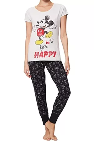 Disney Donna Pigiami - Pyjama avec cintre Mickey Femme gris, L, femme