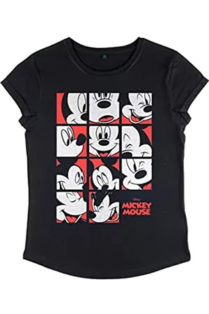 Disney Donna T-shirt - Mickey Classic-Maglietta a Maniche Corte da Donna con Topolino Expression Grid T-Shirt, , M
