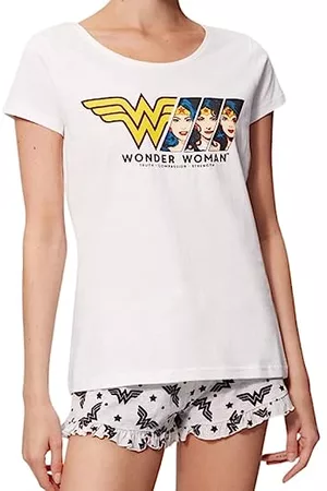 Disney Donna Pigiami - Pyjama Wonder Woman Femme blanc, XL, femme