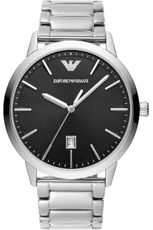 Emporio Armani Orologio Uomo, movimento a tre lancette con data, cassa 43 mm in acciaio inossidabile con bracciale in acciaio inossidabile, AR11310