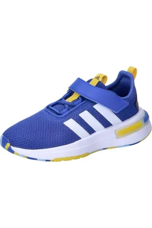 adidas Racer TR23 Hook And Loop Shoes Kids, Scarpe da Corsa, Team Royal Blue/White/Yellow, 30.5 EU