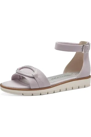 Marco Tozzi Sandali Donna Bassi con Cinturino Regolabile Vegani, (Lavender), 40 EU