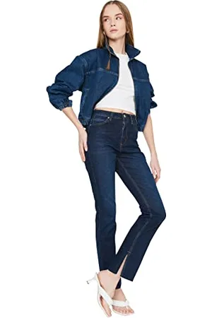 Trendyol High Waist Slim Flare Jeans with rip, 38 da Donna