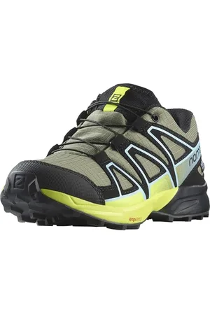 Salomon Speedcross Clima Scarpe Impermeabili Unisex da Passeggio ed Escursionismo per bambini, Calzata precisa, Aderenza, Comfort pratico, Deep Lichen Green/Black/Safety Yellow, 35 EU