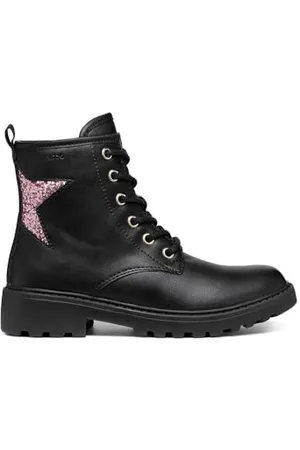 Geox J Casey Girl G, Stivaletto, Black/LT Rose, 32 EU