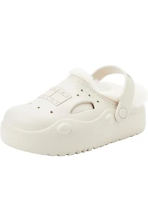 Tommy Hilfiger Pantofole Donna Freedom Mule Peluche, Beige (Bleached Stone), 37/38 EU