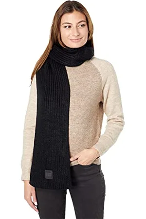 UGG W Chunky Rib Knit Scarf Sciarpa in Maglia a Coste Spesse W, Black, Taglia Unica Donna