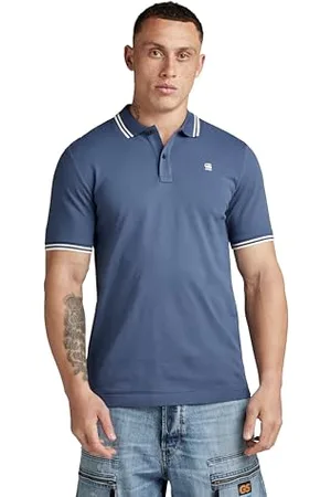 G-Star Dunda Slim Stripe Polo, Polo Uomo, (vintage indigo D17127-5864-G278), S