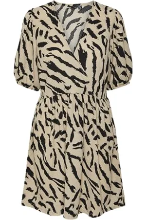 Pieces® Pcluna SS V-Neck Short Dress Sa BC Abito Estivo, , M Donna