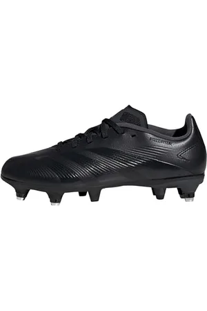 adidas Predator 24 League Soft Ground Boots, Scarpe da Calcio Unisex-Adulto, Core Black/Carbon/Core Black, 35.5 EU