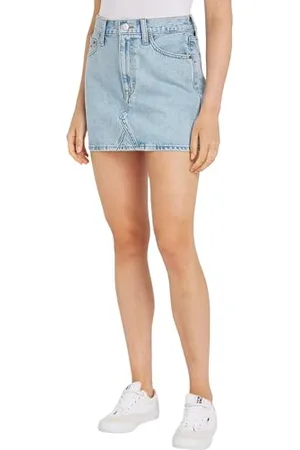 Tommy Hilfiger Gonna in Jeans Donna Minigonna, Blu ( Light), 26W
