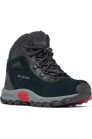Columbia Newton Ridge Amped, Stivali da trekking e trekking a vita media Unisex - bambini e ragazzi, Black/Mountain Red Toddler, 31 EU