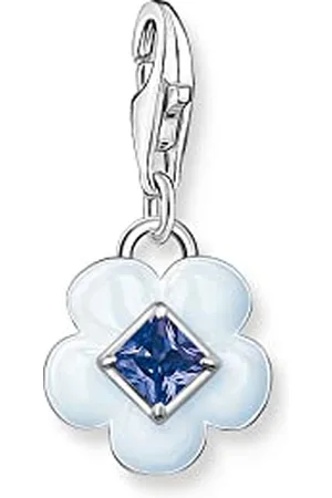 Thomas Sabo Ciondolo a forma di fiore in argento Sterling 925 di alta qualità con fiore tridimensionale, dimensioni: 22 x 11 mm, 1916-496-1, misura unica, Argento sterling, Zirconia cubica