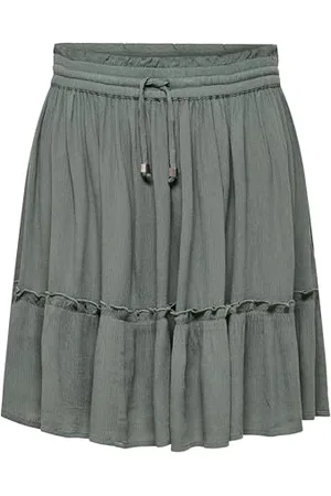 ONLY Onlibiza Life-Maglietta Corta Wvn Noos Gonna, Verde (Balsam Green), XL Donna