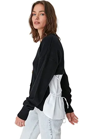 Trendyol Cardigan da Donna Regular con Risvolto Standard Maglione, , M