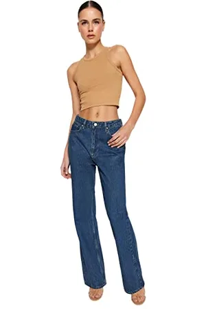Trendyol Women Care High Waist Straight Leg Regular Fit Jeans, , 64 Donna