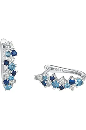 Amor Creoles Gioielli per orecchie da Donna in Argento 925, con zirconi, 1,7 cm, Argento, in confezione regalo