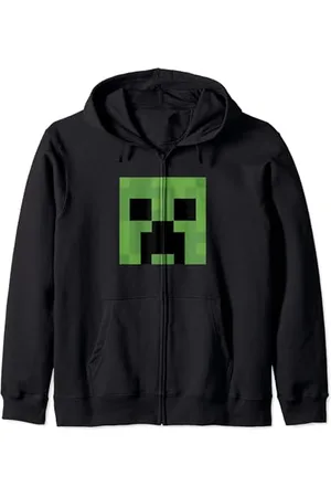 Minecraft Creeper Big Face Felpa con Cappuccio