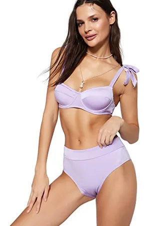 Trendyol Women High Waist Normal Trotter Bikini Bottom Nuoto, , 76 Donna