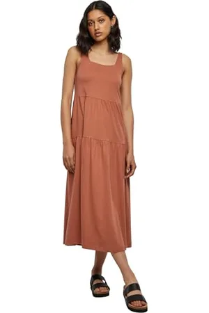 Urban classics Tb4784-ladies 7/8 Length Valance Summer Dress Vestito, , XXXXXL Donna