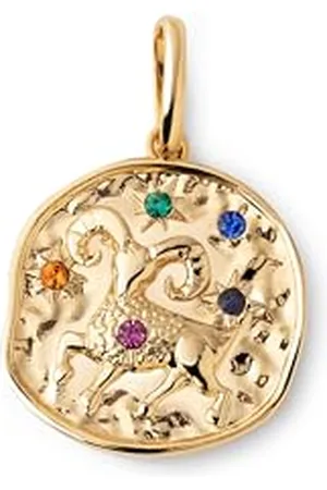 SINGULARU Charm Organic Colors Zodiaco. Ciondolo in Ottone con Finitura Placcata 18Kt. Combinabile con Collana. Gioielli da Donna. Ariete