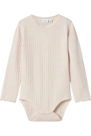NAME IT Nmfwossa Wool/Silk Rib LS Body Maniche Lunghe, Colore: Rosa, 86 Bambine e Ragazze