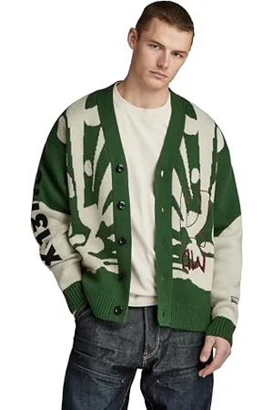 G-Star Uomo Holiday Loose Knitted Cardigan, (deep nuri green D24227-D514-8887), XL