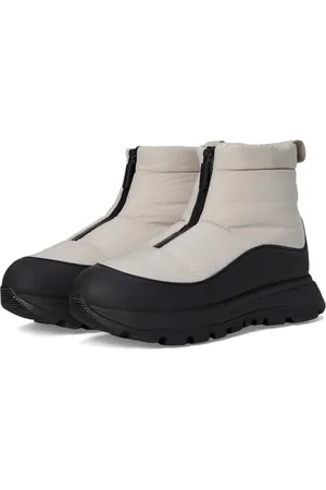 FitFlop Neo-d-hyker-Stivali da Esterno Imbottiti con Cerniera Frontale, Donna, Argilla Grigio/Nero, 43 EU