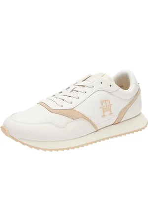 Tommy Hilfiger Runner Evo Lth Mix FM0FM04887, Sneaker da Corsa Uomo, Beige (White Clay), 48 EU