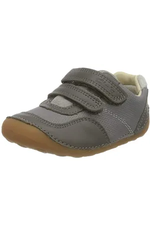 Clarks Tiny Dusk T, Scarpe da Ginnastica Basse, Grigio (Grey Combi Grey Combi), 17.5 EU Larga