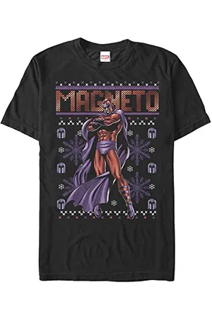 Marvel X-Men-Magneto Ugly Sweater Organic Short Sleeve T-Shirt, Black, XL Unisex