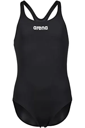 Arena Solid Swim Pro Team Costume Intero Bambina, Costume da Bagno ad Asciugatura Rapida, Costume da Bagno Sportivo in Tessuto MaxLife Eco con Massima Resistenza al Cloro e Protezione UV UPF 50+