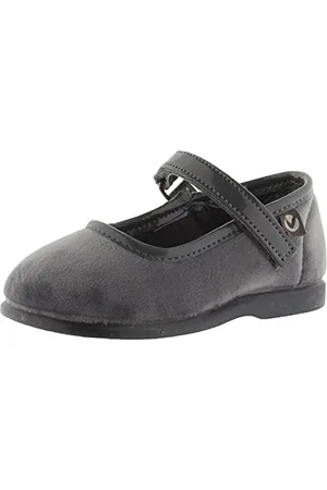 victoria Ballerine Alba Velluto & Strappo & Suola Abbinata 102752 per Bambine Gris 25