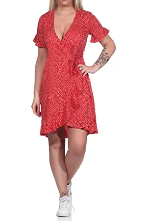 VERO MODA VMHENNA 2/4 Wrap Frill Dress Noos Abiti Corti, , S da Donna