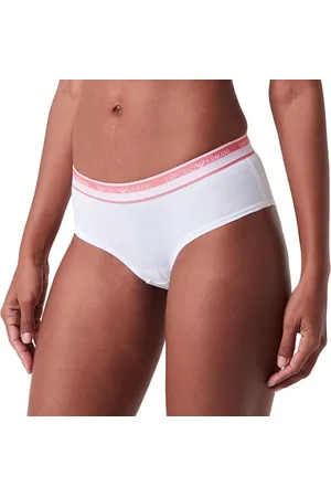 Emporio Armani Stretch Cotton Logoband Cheeky Pants, Mutandine Hipster Donna, (White), L