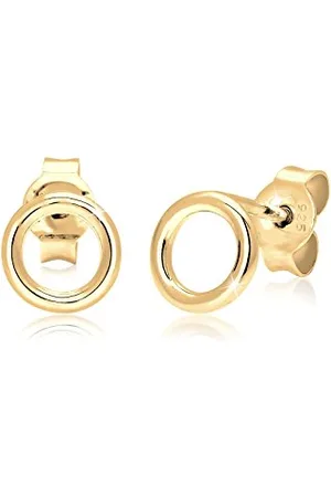 Elli Orecchini Donne Orecchini a Perno Cerchio Geo Minimale di Base in Argento Sterlino 925